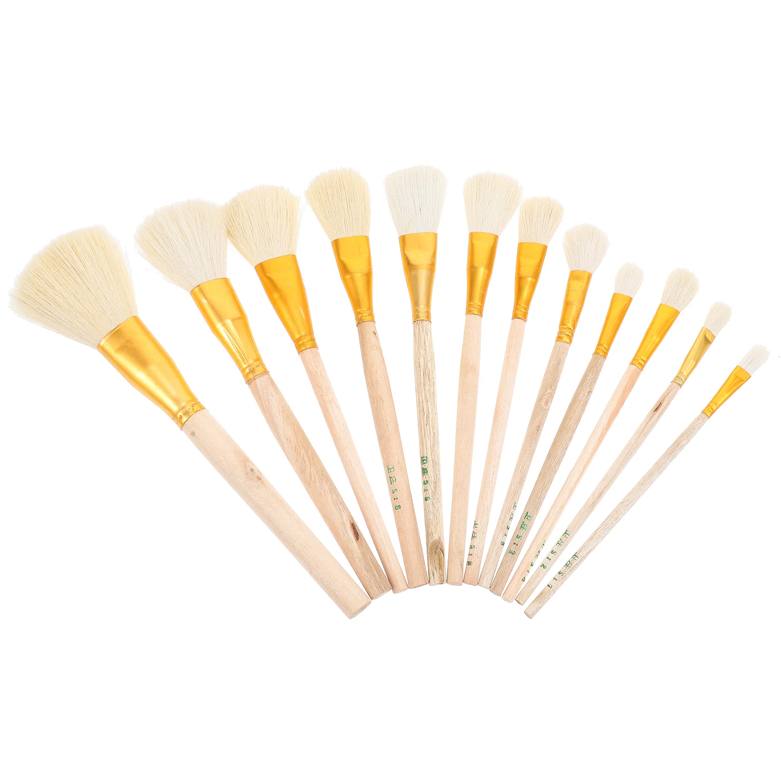 

Painting Brush Leafbrushes Gold Gilding Flakessweeper Metal Paintbrushes Handle Wooden Metallic Adhesive Watercolor Wool