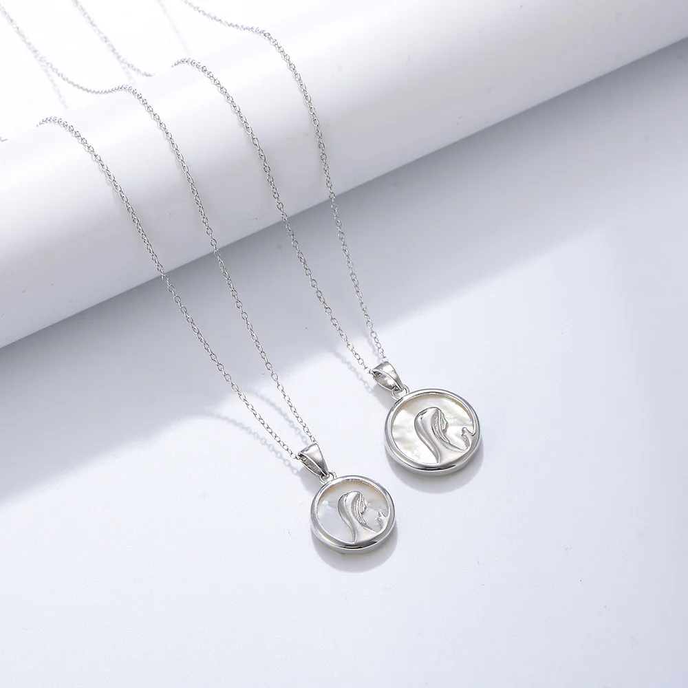 

Женское ожерелье из серебра 925 пробы с натуральной белой ракушкой