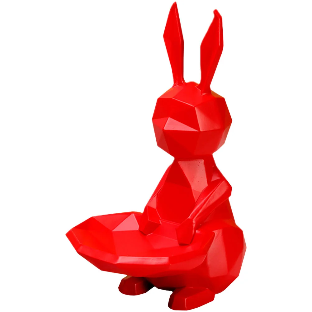 

Tray Dish Bunny Plate Jewelry Serving Holder Ring Rabbit Display Figurine Stand Cake Key Candy Statue Trinket Animal Year