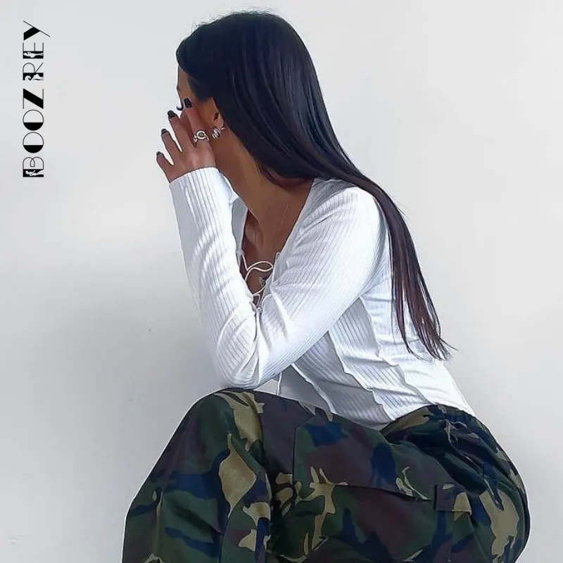 BoozRey 2023 сексуальные бандажные боди спереди для женщин цельные с длинным рукавом