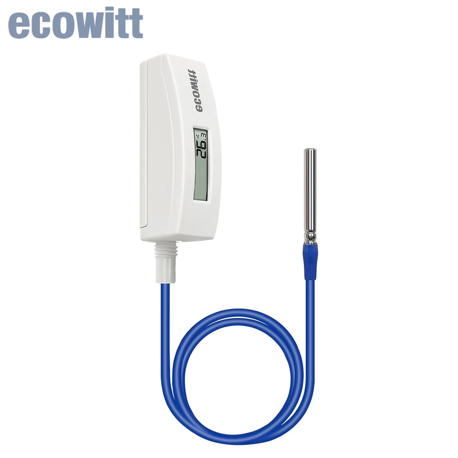 Термометр Ecowitt WN34D с ЖК-дисплеем, 125 футов/1 м, датчик с силиконовым проводом, датчик температуры от-55 °C до °C для бассейна, пруда