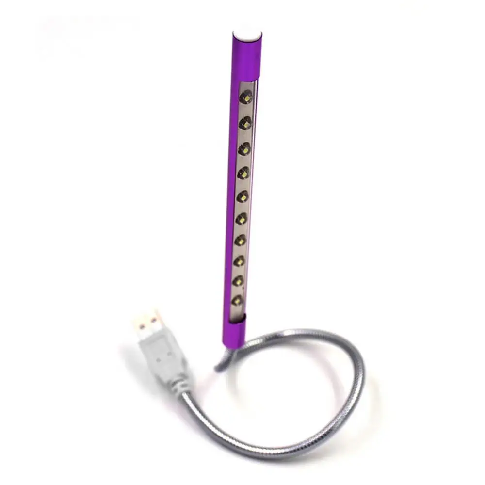 10LED Flexible USB Light Computer Keyboard Desk Reading Night Lamp for Laptop Gadgets |
