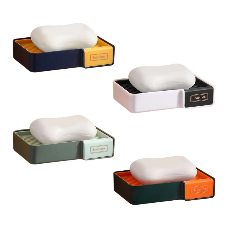 

27RE Wall Mounted Soap Box Drain Holder Square No Lid Sponge Organizer
