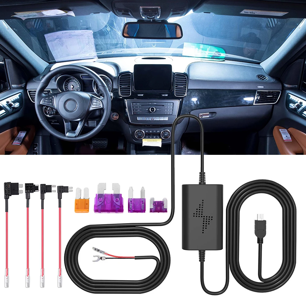 

Universal Fuse Box Car Recorder Dash Cam Hard Wire Kit with Micro USB Harness Connector Usb Accessories 12V-30V