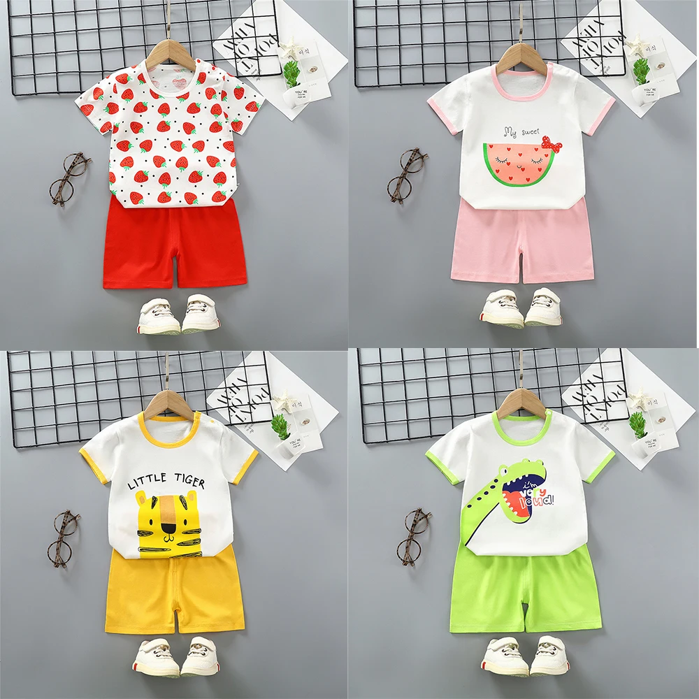 

Summer Newborn Brother Clothes Baby Boy Shirt + Shorts Set Letter Cartoon Printing Male Costume Infant T-shirt Baby Shorts