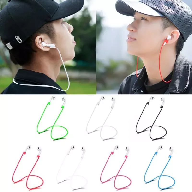 

Earphone Strap For AirPods Case Accessories TWS Anti Lost Strap Silicone Rope For Bluetooth-compatible Earphones Silicone Cable