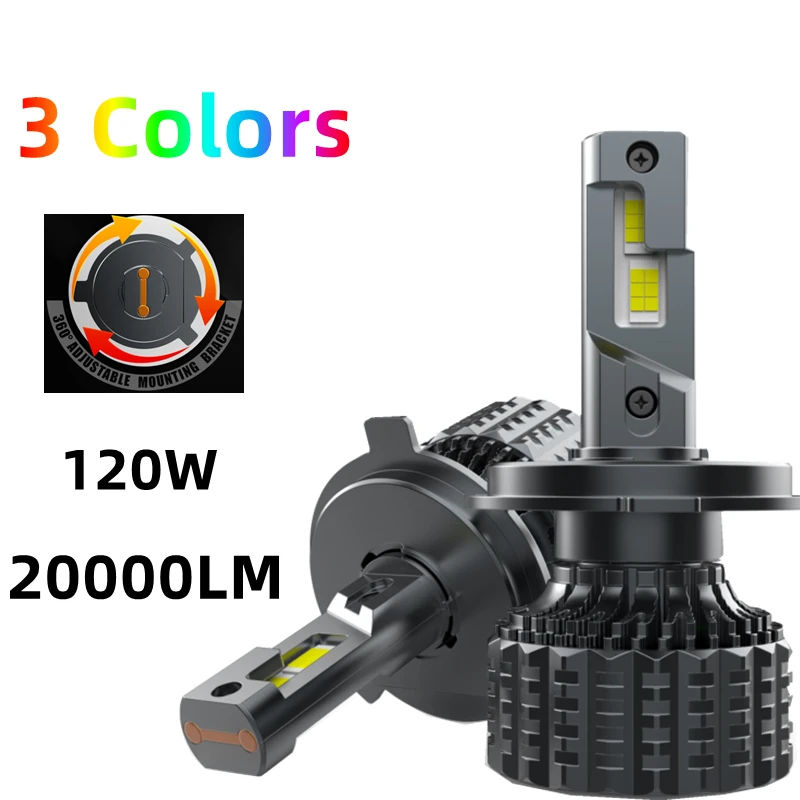 

High Power 120W 4300K Led Canbus H4 H1 H7 H11 Led Headlight Bulb H3 HB4 HB3 9005 9006 Lamp H13 880 Car Light 30000Lm 6000K 3000K