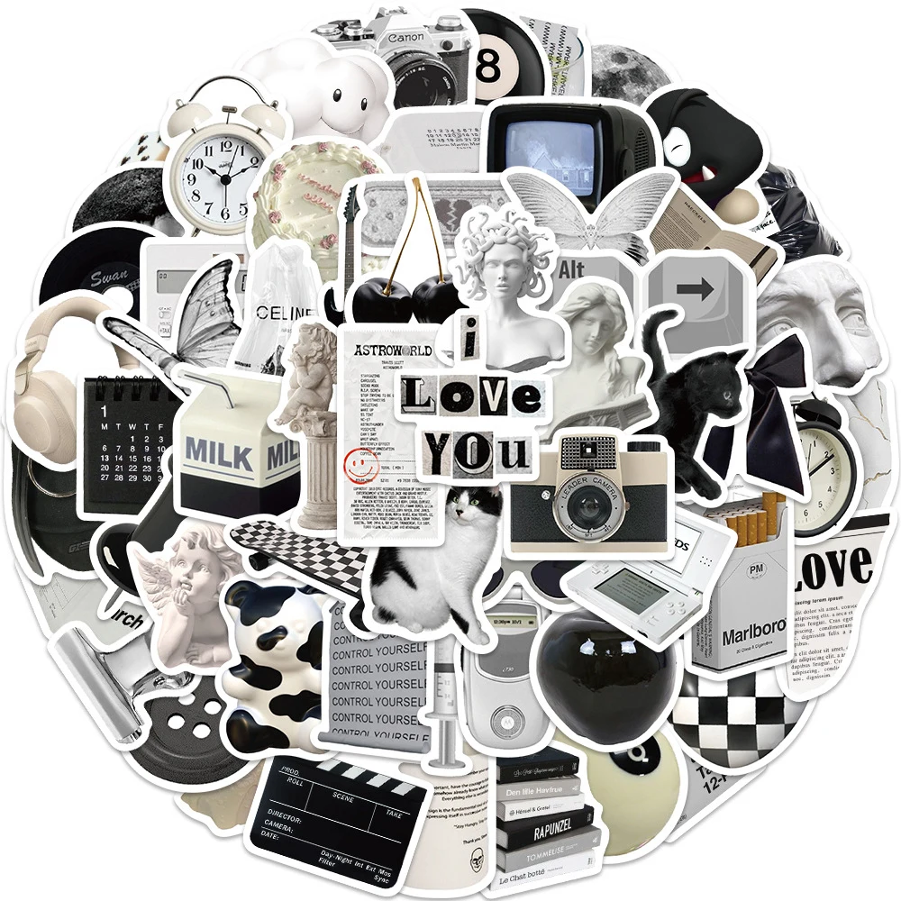 

10/30/61pcs Fashion Cute Art Aesthetic Stickers Laptop Guitar Luggage Notebook Phone Bike Car Scrapbook Sticker Decal Kid Toy