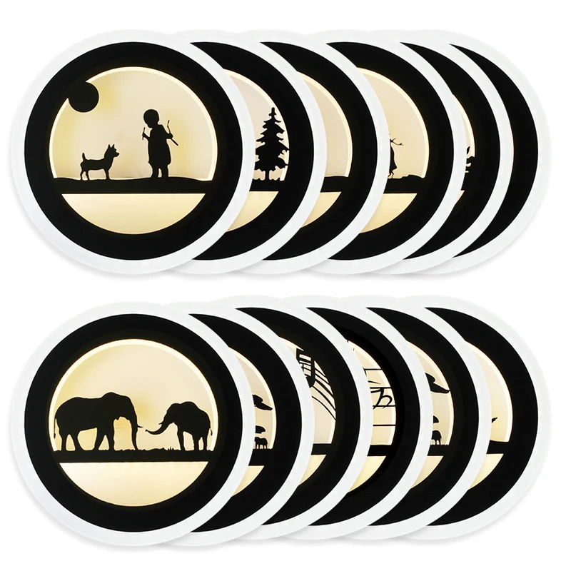 

Светодиодная настенная лампа для кабинета, акриловые круглые прикроватные светильники, домашний абажур, суперъяркий светильник для гостин...