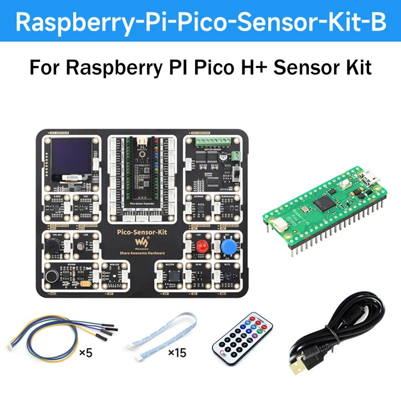 

Waveshare 15 In 1 Sensors Modules Entry Level Sensor Kit With Expansion Board For Raspberry Pi Pico Series Motherboards