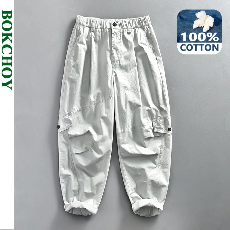 Брюки-карго мужские с большими карманами 2024 хлопок ATZ645