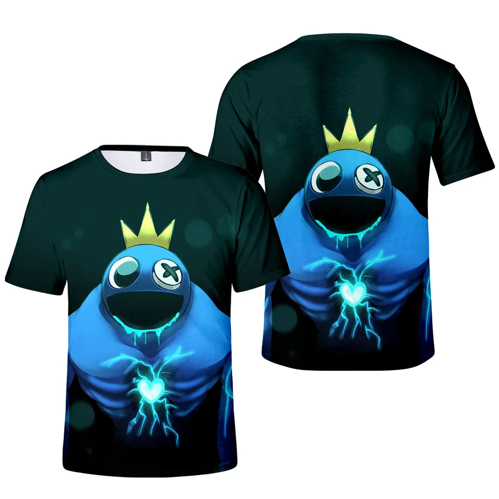 

Детская футболка с надписью «Game Rainbow Friends», детские футболки большого размера с коротким рукавом, топы для мальчиков и девочек, футболка, летняя одежда