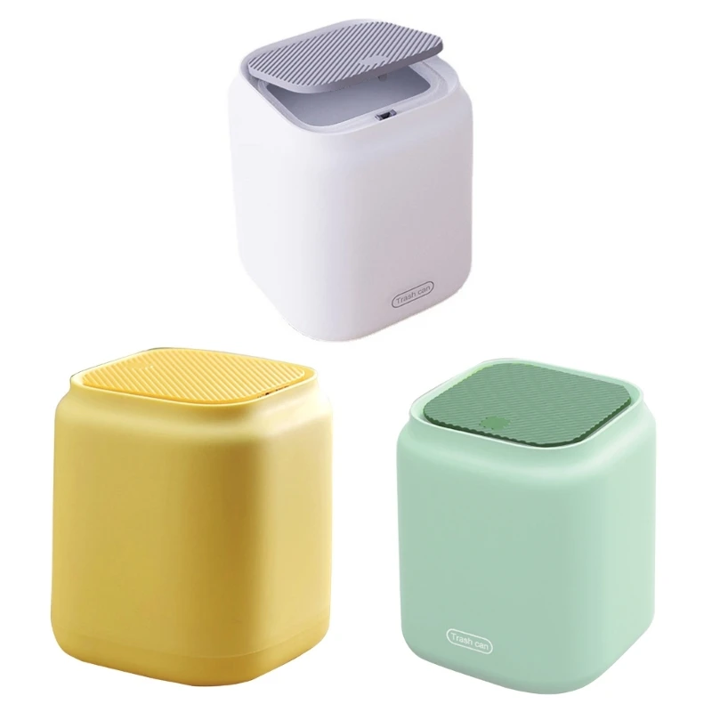

Mini Desktop Trash Can with Press Lid Countertop Small Waste Basket Garbage Bin