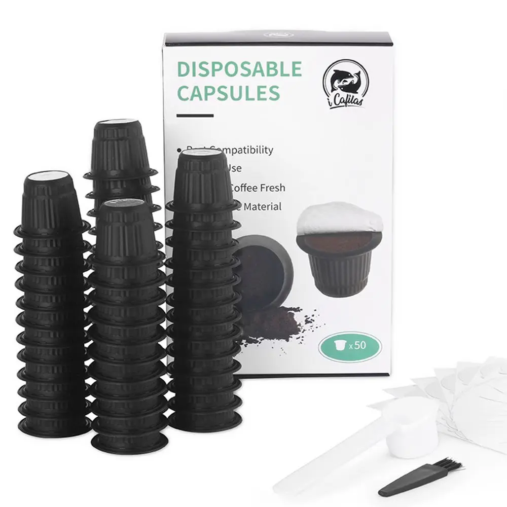 

Filter Cup Coffee Tool Coffee Pod Holder with Foils Lid Disposable Capsules Coffee Capsule Filter For Nespresso Capsule