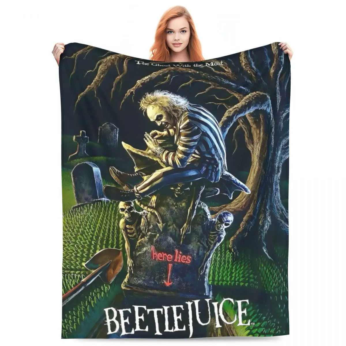 Хэллоуин Ужасы B-Beetlejuices Фланелевое одеяло Одеяло для постельного белья Спальня