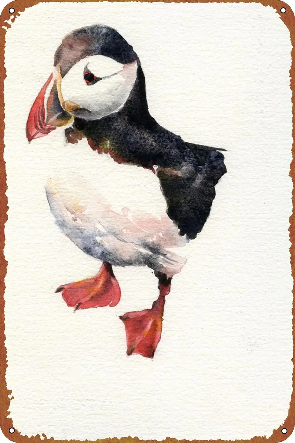 Плакат KVYYB Puffn Celnd Work в стиле ретро Metl Tn Sgn Vntge Wll Decor Sgns 8x12 nch