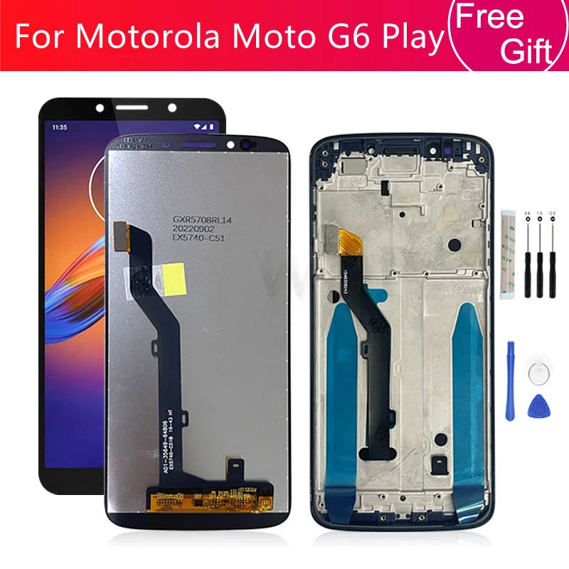 ЖК-дисплей для Motorola Moto G6 Play с сенсорным экраном и дигитайзером в сборе, детали для замены и ремонта экрана 5,5 дюйма