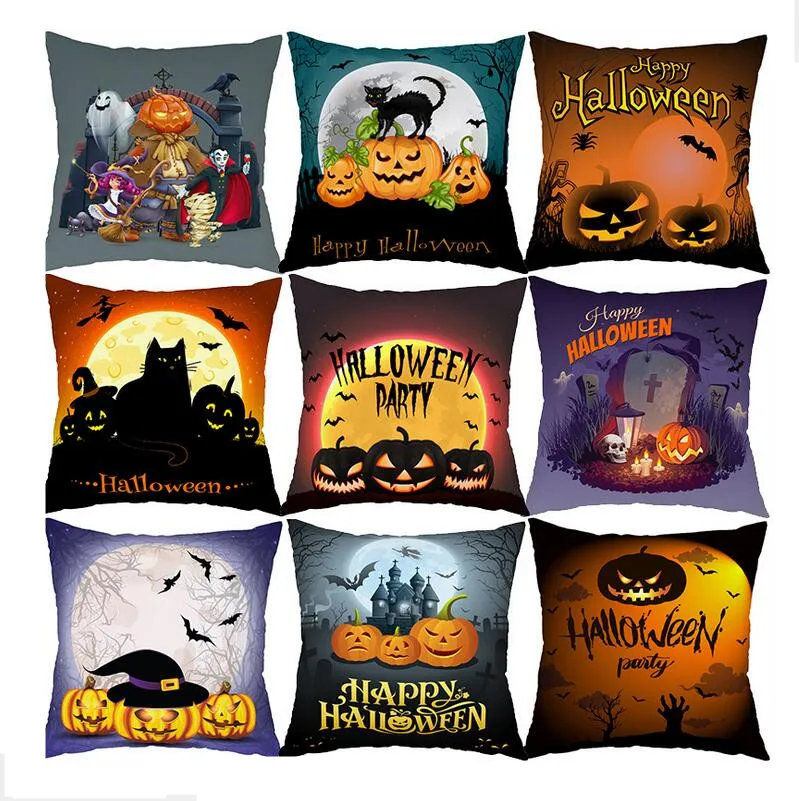 

Free Shipping New flannel pillow cover Halloween Pumpkin pattern sofa cushion decoration