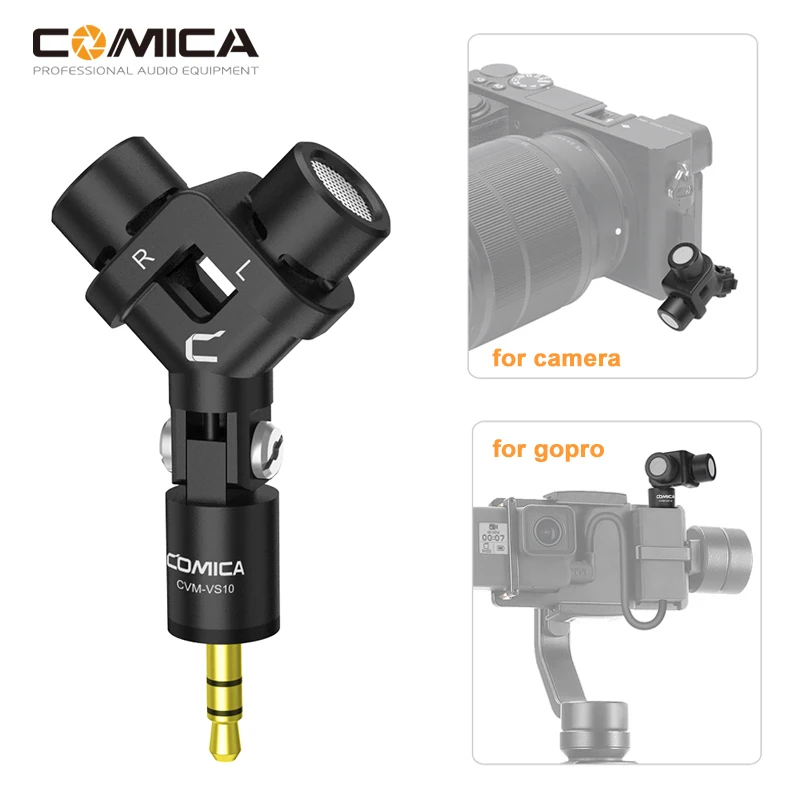 

COMICA CVM-VS10 микрофон Mini Flexible XY профессиональный стерео микрофон для экшн-камеры GoPro и камеры s