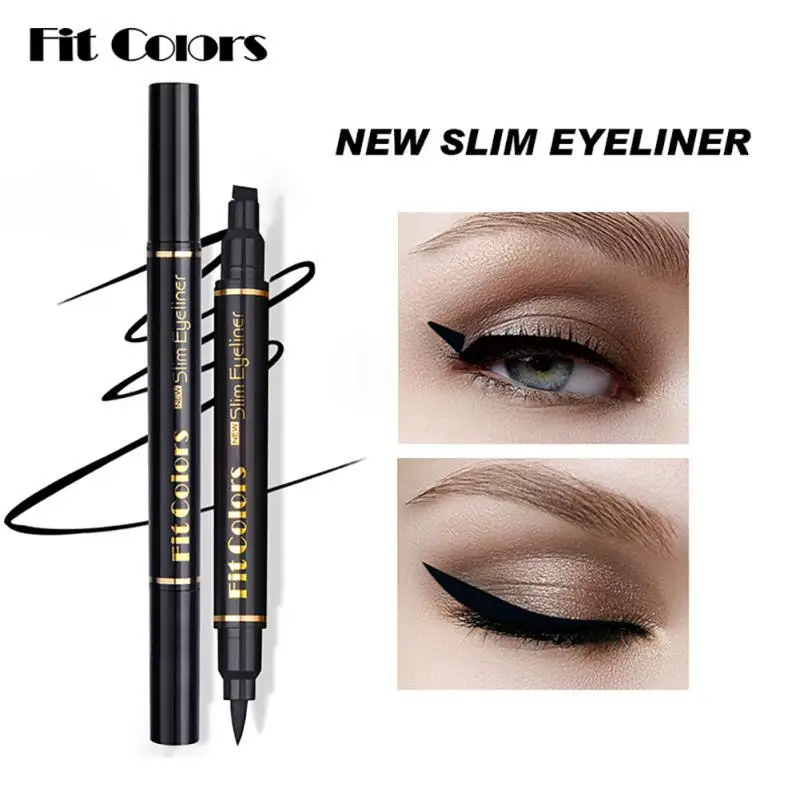 

In1 Eyeliner Stamp Double-Headed Liquid Eye Liner Pen Waterproof Fast Dry Triangle Seal Eye Liner Long Lasting Eye Makeup Tool