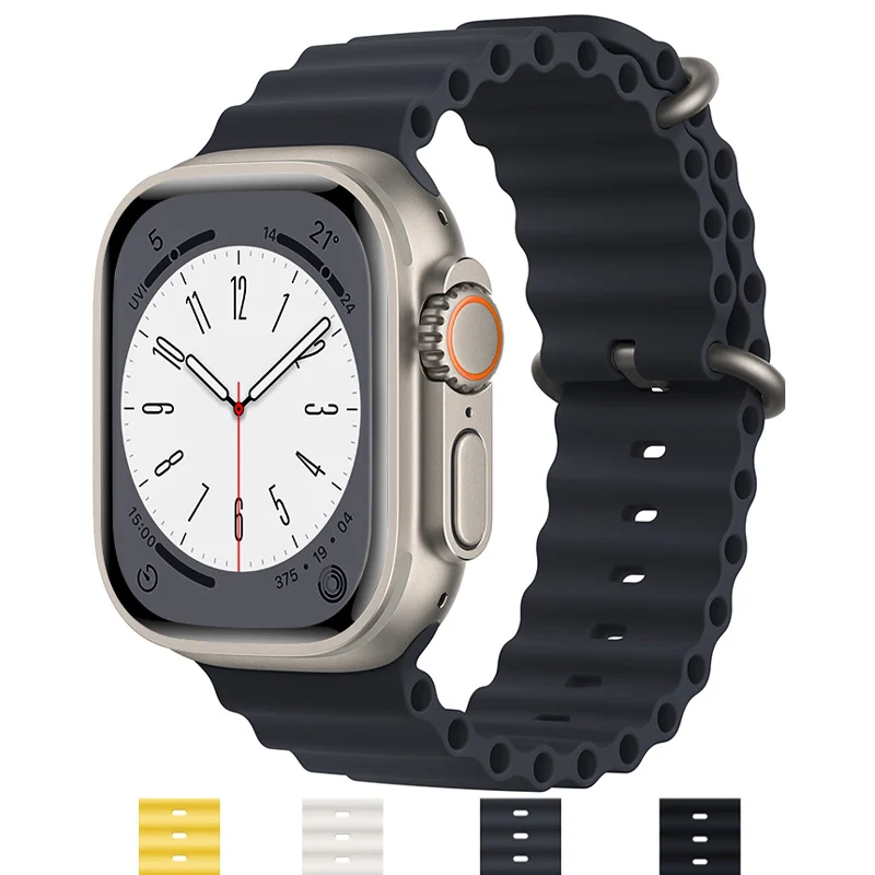 

Ремешок Ocean для Apple watch band series 8 ultra, аксессуары для умных часов iWatch series 7 6 se 5, 49 мм 45 мм 41 мм 44 мм 40 м 42 мм 38 мм