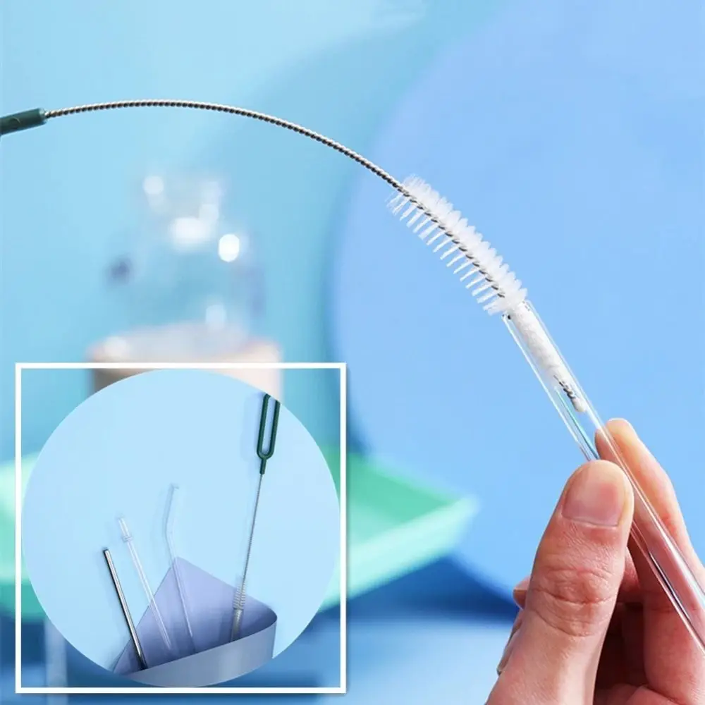 Щетка многоразовая из нержавеющей стали и нейлона с длинной ручкой