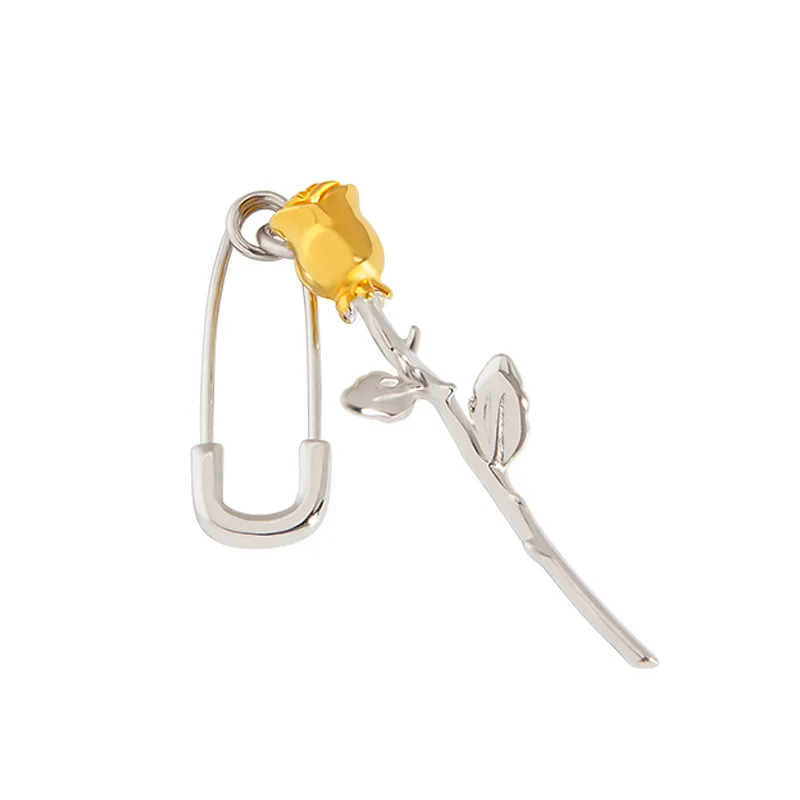

Women's 925 Sterling Silver Stud Earrings Gold Rose Flower Ear Hooks Classic Simple Fashion Jewelry Love Gifts for Couples