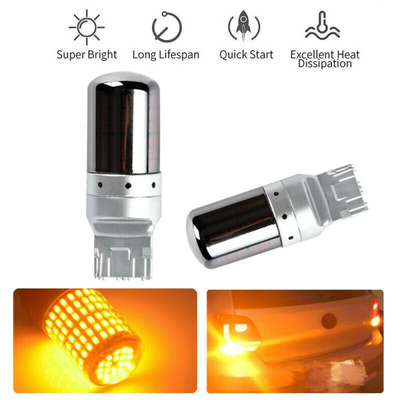 

4 шт., хромированные фонари 7440 T20 144SMD