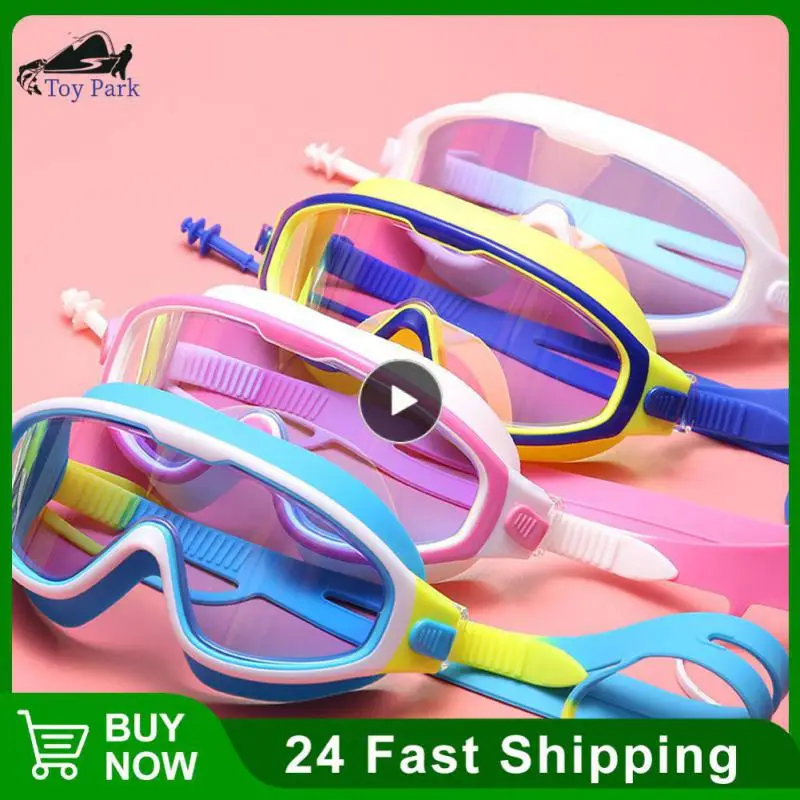 

Новые очки в большой оправе для мужчин и женщин незапотевающие слитные ушные вкладыши с защитой от ультрафиолета удобные детские очки для плавания аксессуары