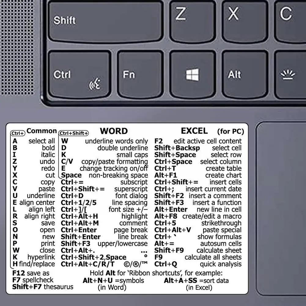 Shortcut Sticker For Apple Windows PVC Computer Reference Keyboard Shortcut Sticker For Photoshop/Lightroom F4C7
