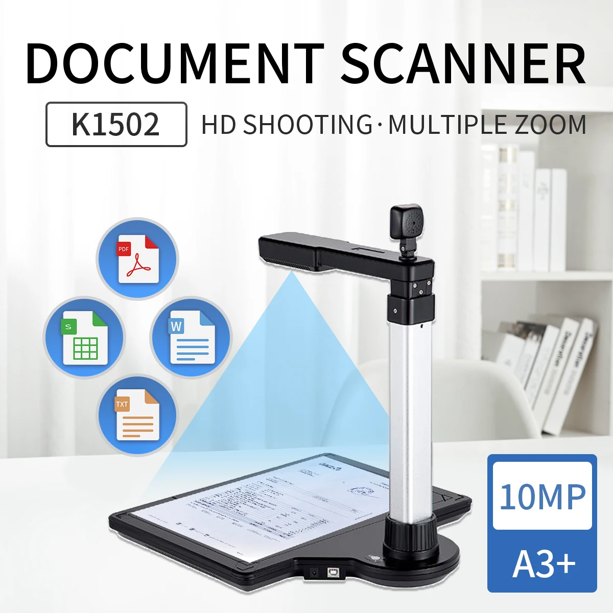 

befon Document Scanner Camera For Teaching with 10MP HD A3 Format Photo Scanners For Laptop PC Portable Online Training With OCR