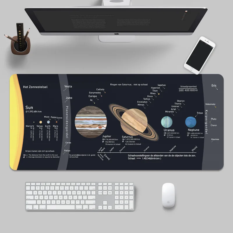 

Mouse Pad Space Planet Game Desktop Computer Pad Large Rubber Keyboard Pad Computer Mouse Anti-slip Design Lock Edge Computer Pa