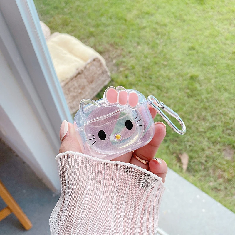 

Crystal Transparent Cute Kitty Cat Bear Apple AirPods 1 2 Pro Case Cover iPhone Earbuds Accessories Airpod Case Air Pods Case