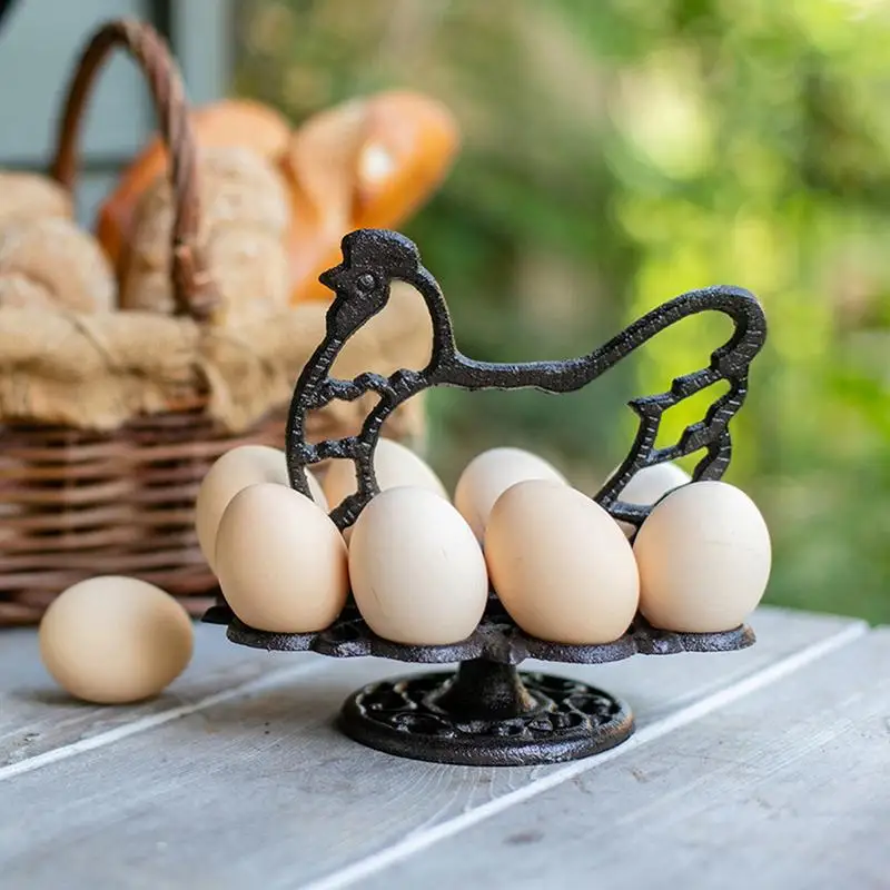 2 Tier Eggs Holder Fruits Basket Vintage Kitchen Countertop 