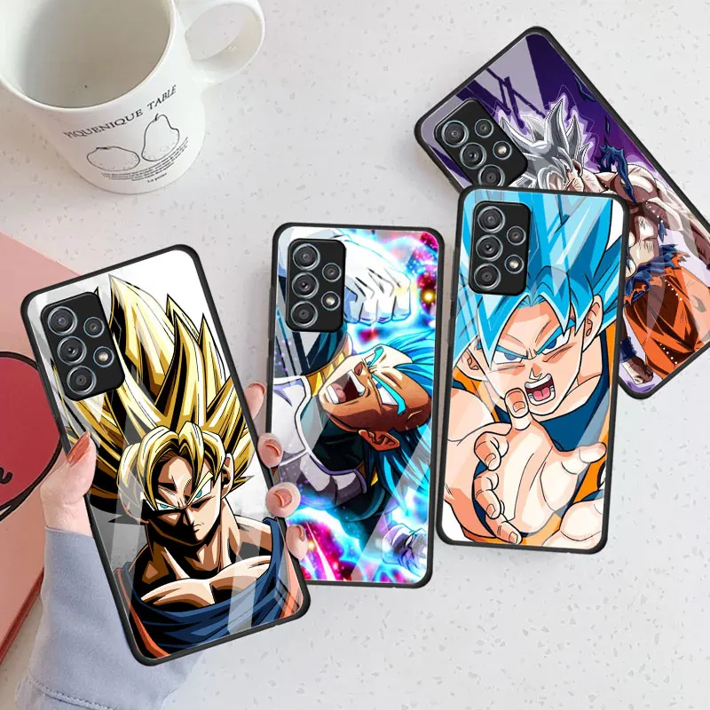 

Dragon Ball Z Super Saiyan Glass Case For Samsung Galaxy A52 A53 A12 A32 A71 A33 A13 A51 A23 A32 A31 A22 Soft Phone Fundas