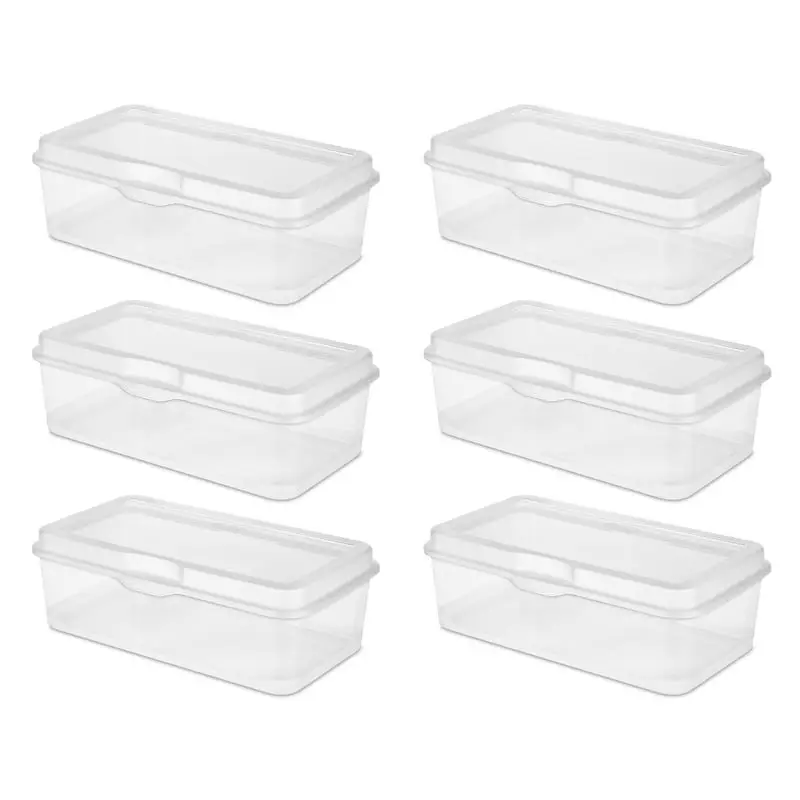 

FlipTop Plastic, Clear, Set of 6