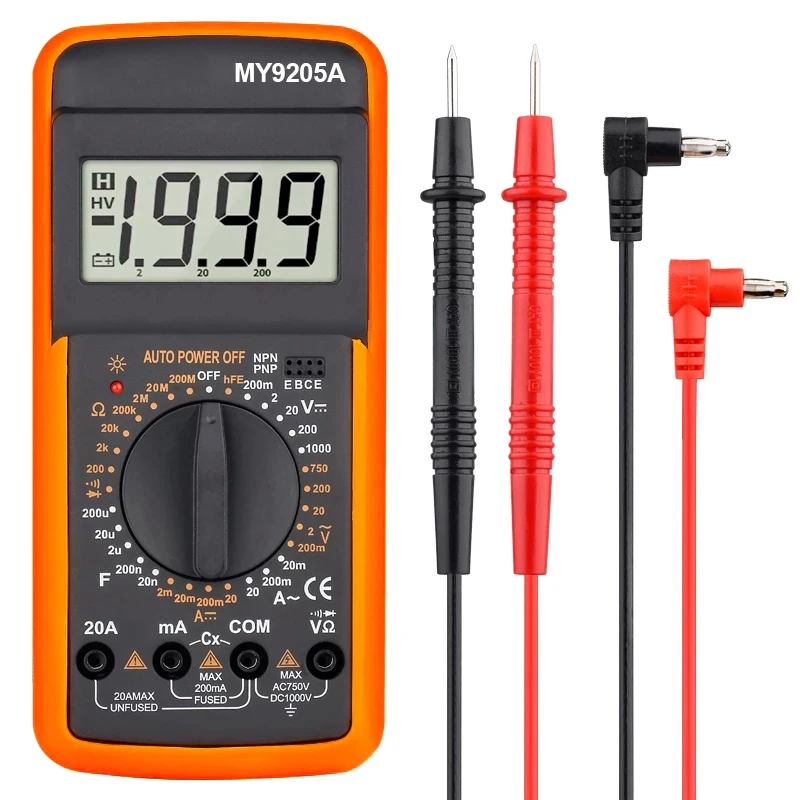 Профессиональный мультиметр DT9205A Цифровой тестер ручной диапазон измеритель