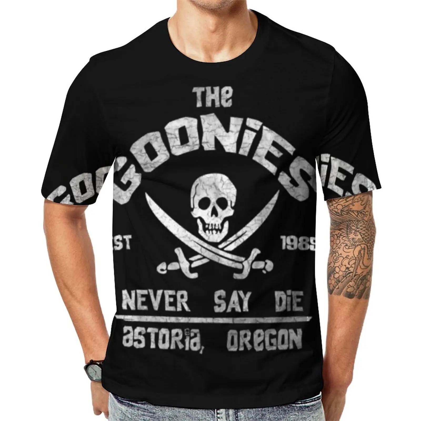 

Goonies T-Shirt The Goonies Never Say Die T Shirt Men Harajuku T Shirts Original Graphic Tees Short-Sleeve Oversized Clothing