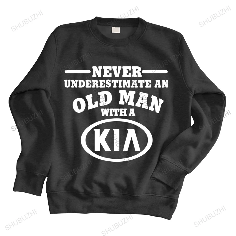 

men autumn sweatshirt black hoody KIA Motors Never Underestimate an Old Man Mens hoodies brand spring hoodie
