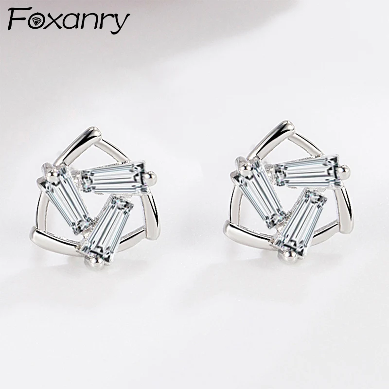 Foxanry Элегантные минималистичные классические серьги-гвоздики для женщин и