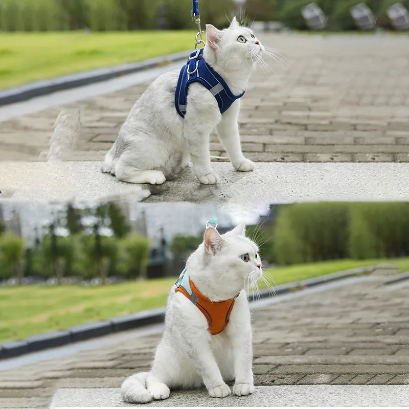 

Adjustable Cat Harness Dog Leash Reflective Vest Lead Outdoor Pet Traction Rope Nylon Kitten Ropes Belt Walking Pet Accessories