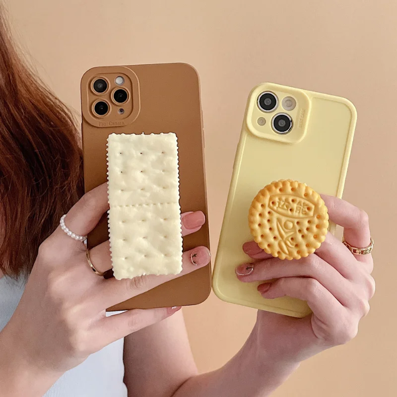 

Держатель для телефона с 3D изображением печенья, выдвижная розетка, креативная универсальная подставка, Складные держатели Griptok, Корея, стиль Ins