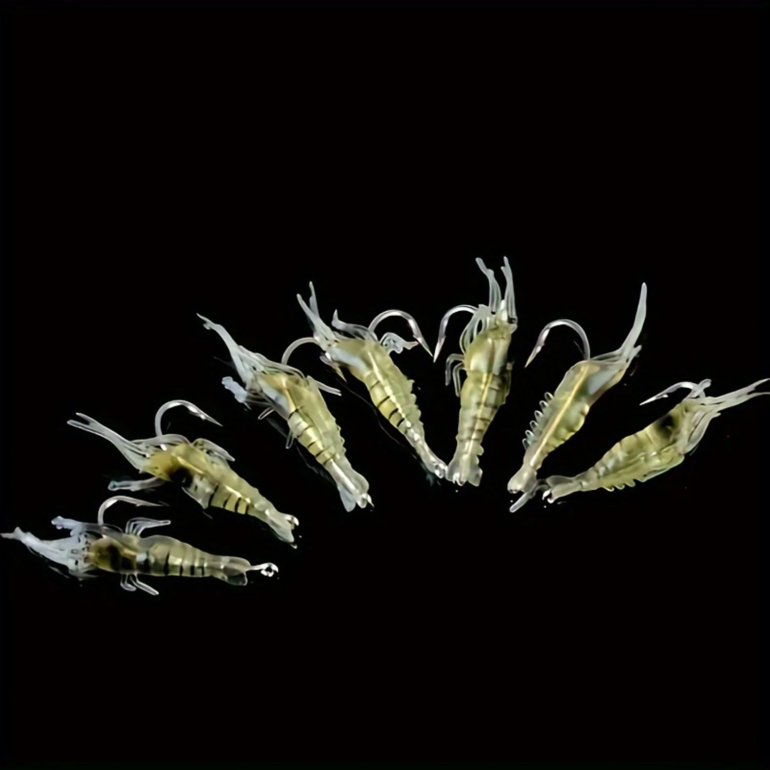 Светящаяся приманка для ночной рыбалки 20 шт. бионические мягкие креветки прочная