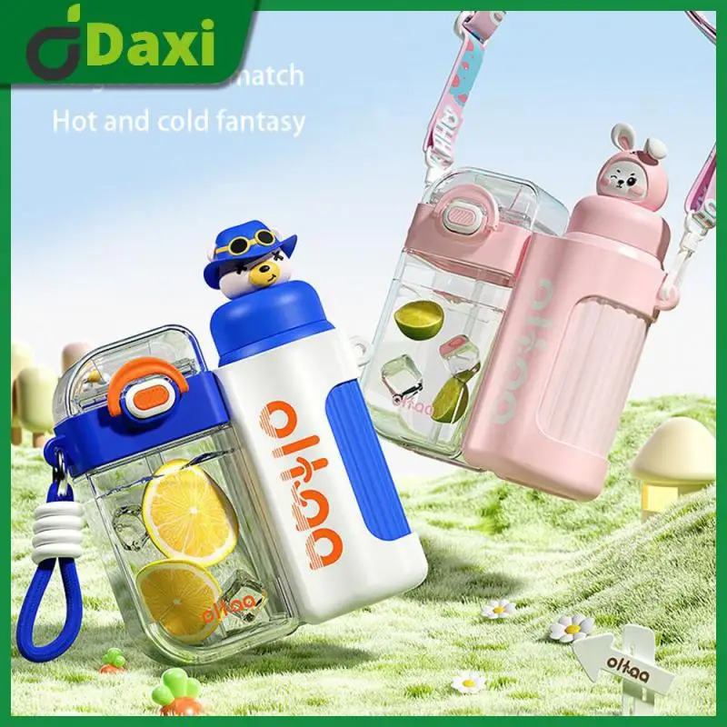 Cup Pink Water Cup With Straw Detachable Combination Cup Double Drinking Cup Blue