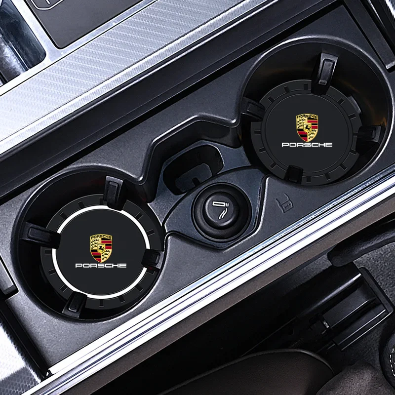 Фото 2 шт. для Porsche Panamera Cayenne Taycan 911 718 Macan Carrera-GT 928 944 968 944 автомобильные подставки, подушечки для слотов для чашек с водой, нескользящий коврик №2