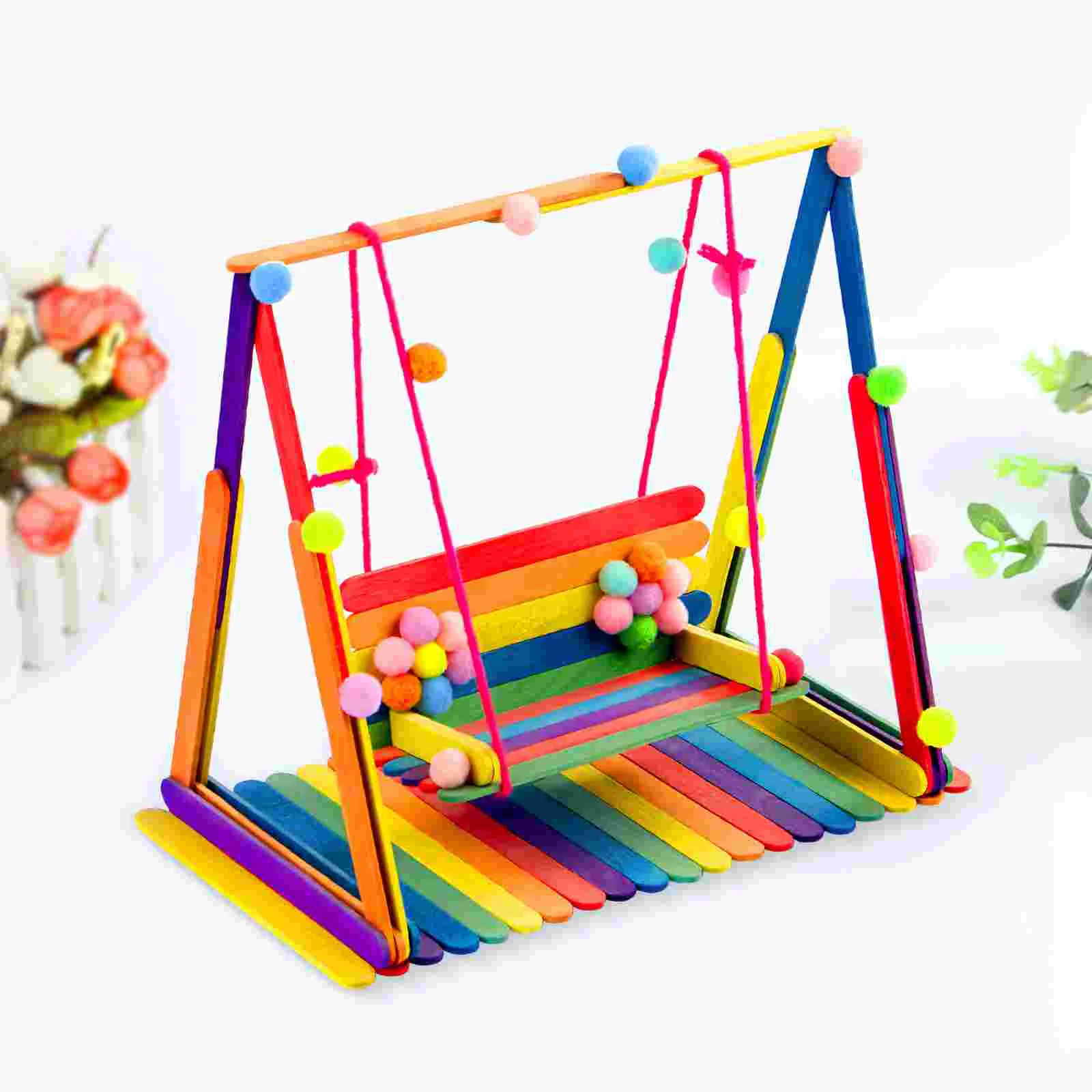 150 шт. палочки для мороженого этикетки с растениями цветные деревянные маленькие