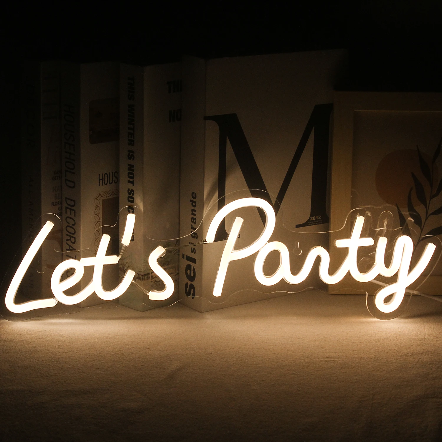 

ineonlife Lets Party Neon Sign Pool Garden birthday Party Home Bar Wedding Decoration Led Bedroom Home Room Decor present