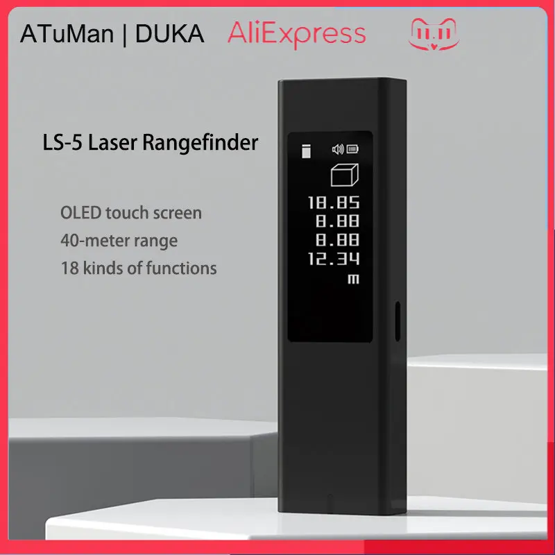 

DUKA ATuMan LS5 Laser Rangefinder Distance Meter Touch Screen 40-meter Electric Digital Ruler Measurement Tools Range Finder