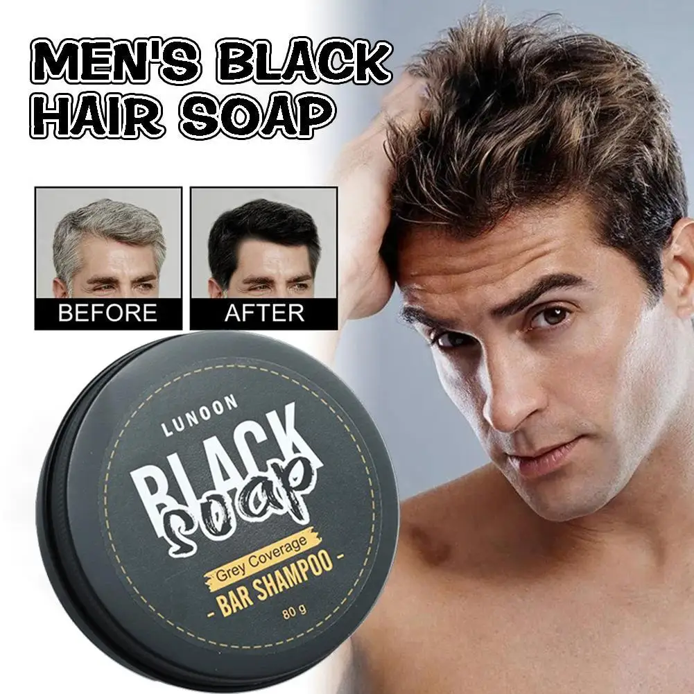 

Мужское черное мыло для волос 80 г, питание корней волос, контроль против зачистки, черное яркое Мыло для волос Q2G5