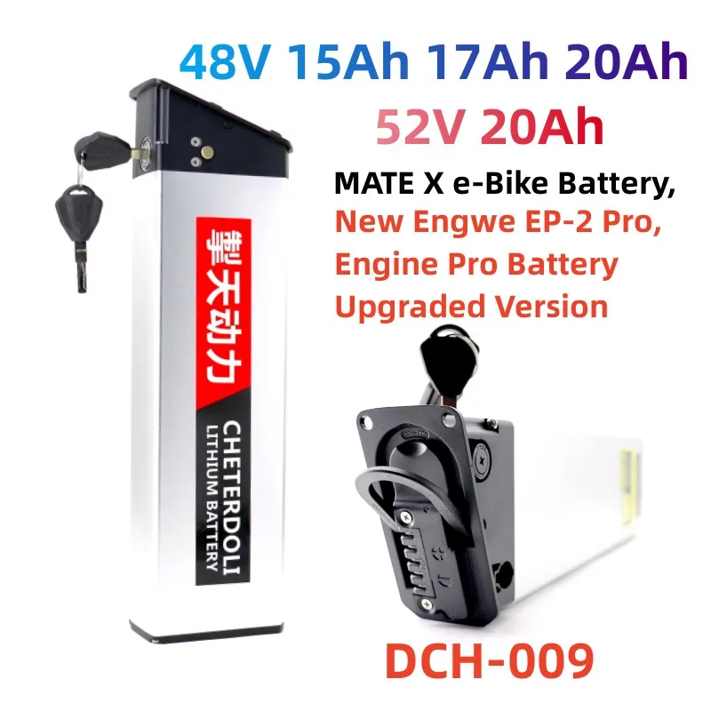 Запасная батарея для нового Engwe EP-2 Pro Engine Pro, улучшенная версия для MATE X, велосипедной батареи, 48 В, 20 Ач, 17 Ач, 52 в, 20 Ач